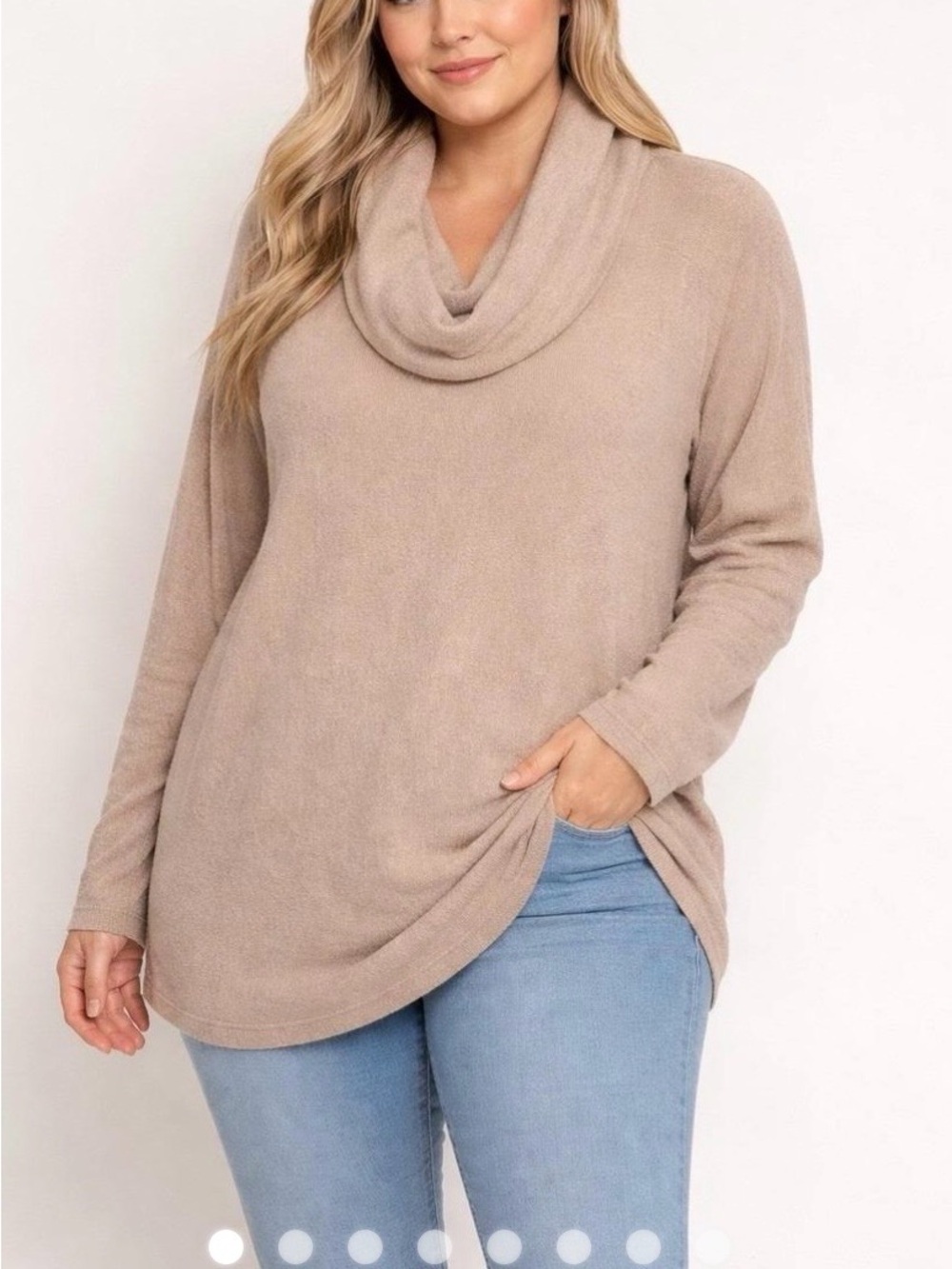 Barefoot Dreams Dusty Rose Cowl Neck Long Sleeve Sweater